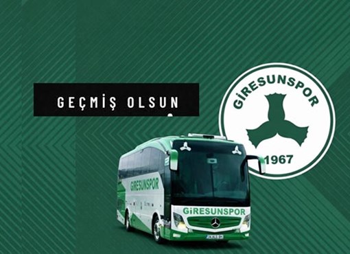 Giresunspor otobüsü kaza yaptı